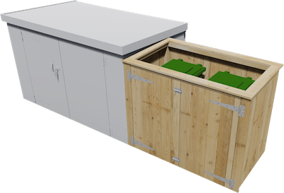 Bin storage add-on with an open top for easy bin access