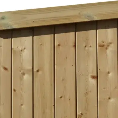 Sample of pressure-treated European pine tongue and groove cladding