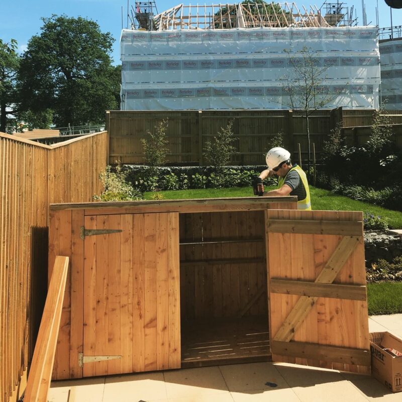 Bike shed installation on a trade or developer project
