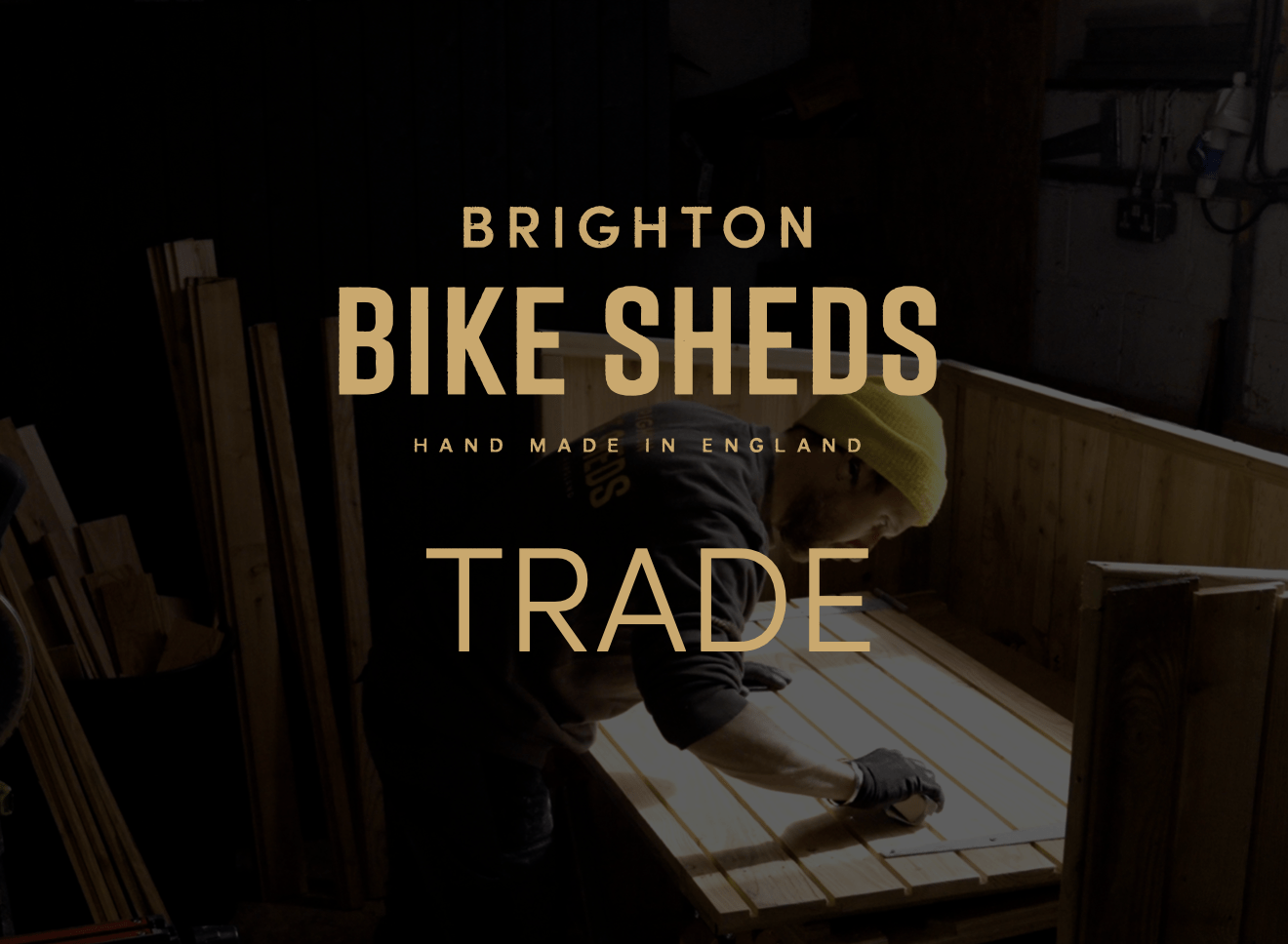 Screenshot shown on the Brighton Bike Sheds trade page