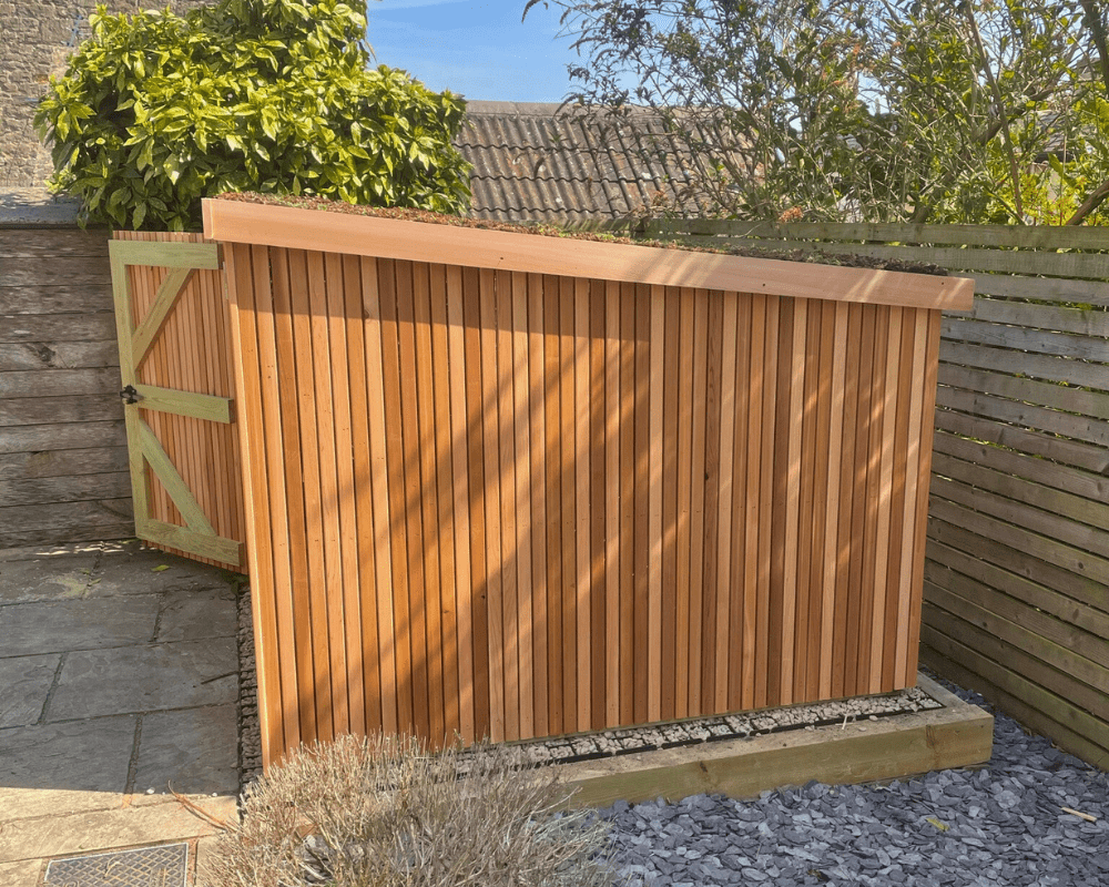 Bike shed fitted with a living green roof
