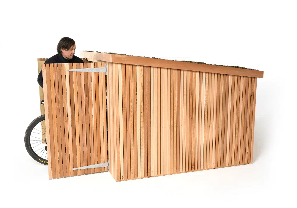 Slot-In Bike Shed shown in a guide to choosing the right bike shed, image 11 in the product gallery