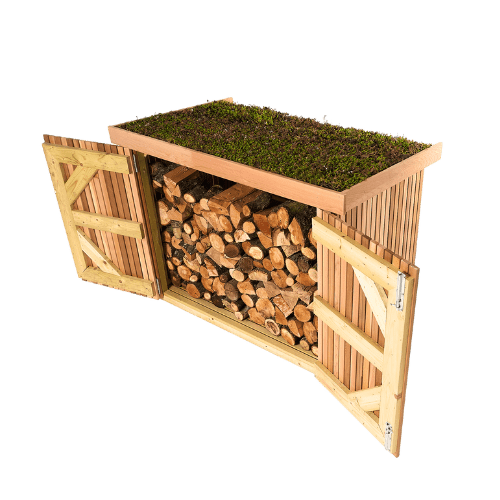 Wood Shed used for log storage in a garden setting, image 3 in the product gallery