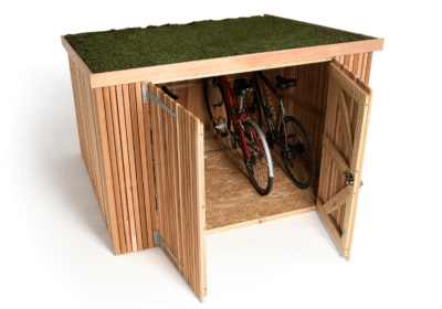Slot-In Bike Shed shown as an example of self-assembly