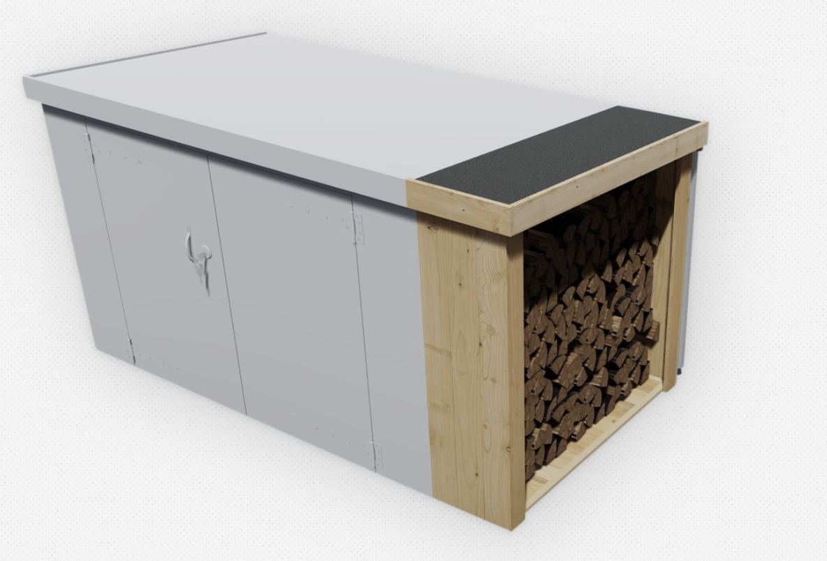 Screenshot showing personalised bike shed design options