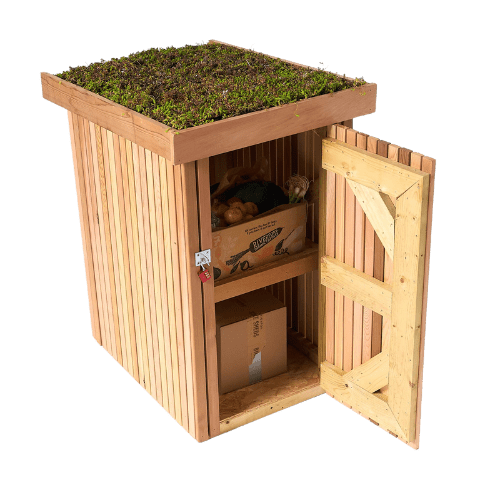 Veg Box Shed for storing vegetable box deliveries securely outdoors